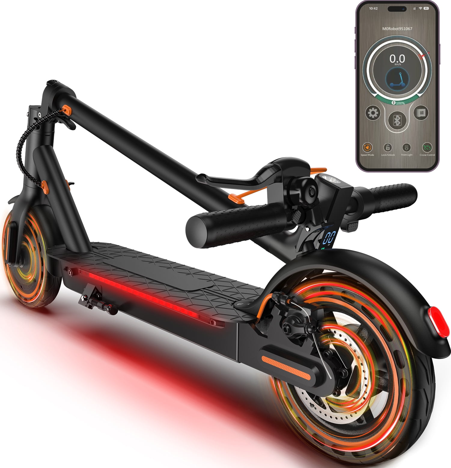 Electric Scooter Adults, Folding Commuter E Scooter w/ 360° Lighting System