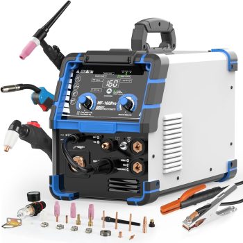 Azzunox Plasma Cutter Welder Combo 160A, 5 in 1 Plasma Cut/Gas MIG/Flux MIG/HF TIG/Stick Welder Machine, 110V/220V Multiprocess Welding machine