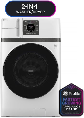 GE Profile Energy Star 28" Wide 4.6 Cu. ft. Capacity UltraFast Combo with Ventless Inverter Heat Pump Technology Washer/Dryer in White