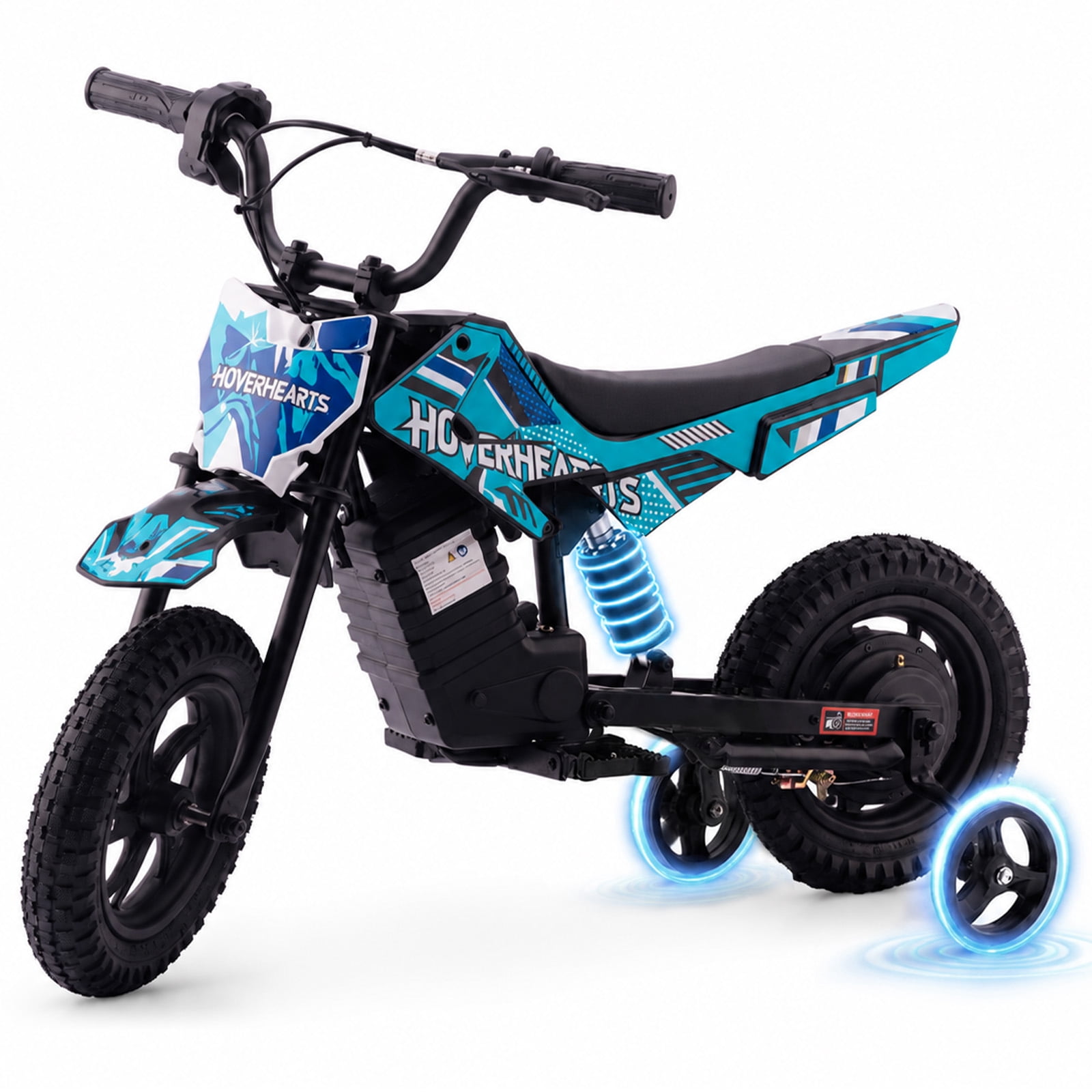 IVFJFV Electric Dirt Bike with 120W Motor,Max Speed 6.21 mph, 24V Electric Dirt Bike with Removable Training Wheels for Child 8+