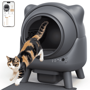 FeelNeedy Self Cleaning Cat Litter Box, 65L Large Automatic Litter Box with App Control Monitoring, Dual Safety Sensor, Odor Control, Includes Litter Mat and Waste Bags