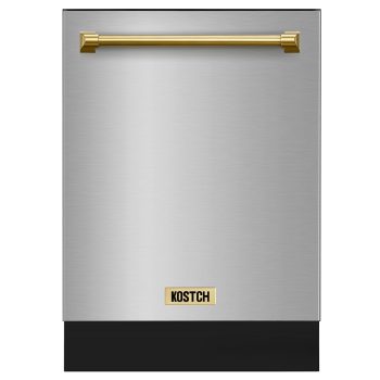 KOSTCH 24in Built-in Dishwasher with 8 wash programs & 4 Dry Options, Large Capacity 15 Place Settings,Bronze Handle, 45-dBA Ultra-Quiet, ENERGY STAR Certified
