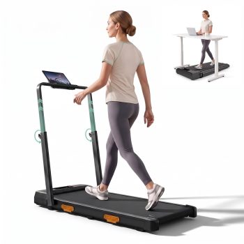 CURSOR FITNESS Walking Pad with Adjustable Height,Under Desk Treadmill for Home Office,Folding Treadmill with 3.0 HP Motor,LED Display,Remote Control,350 lb Capacity