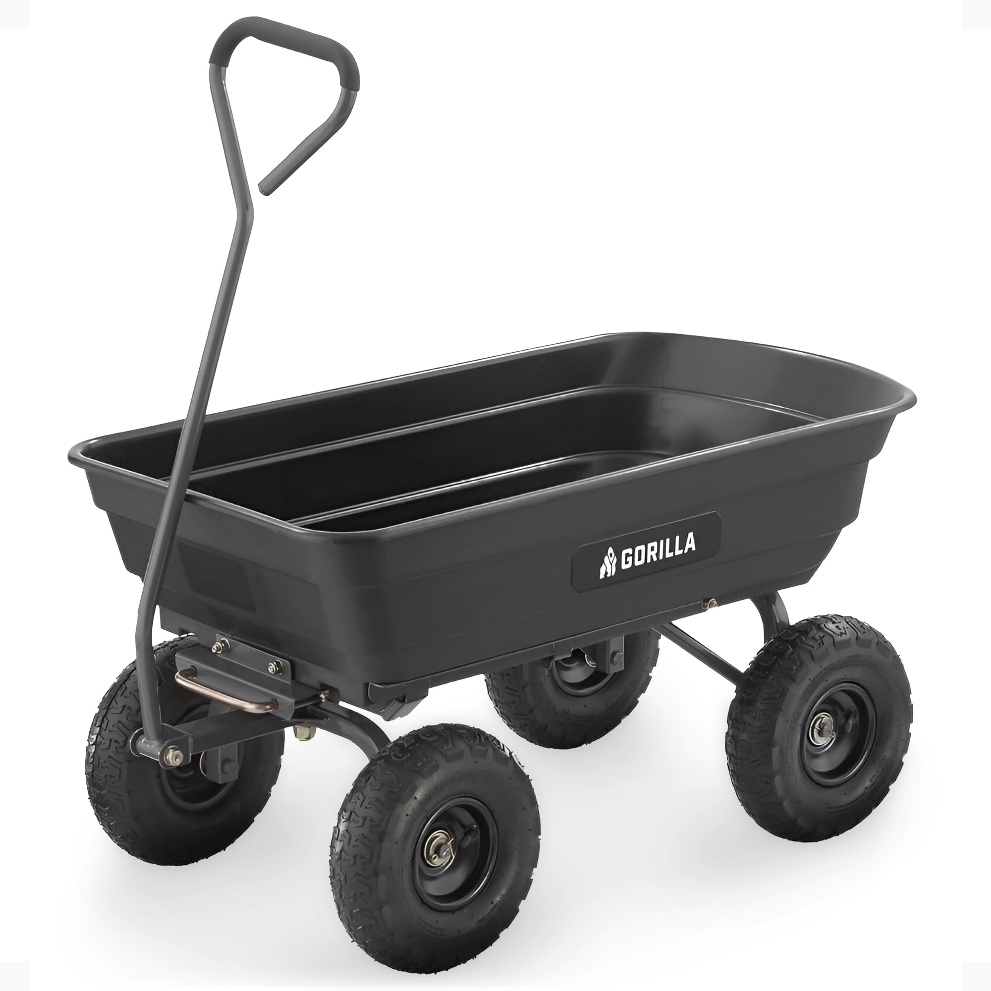 Gorilla Carts 4 Cu Ft Poly Garden Dump Cart with Quick-Release, 600 lb Capacity, Black
