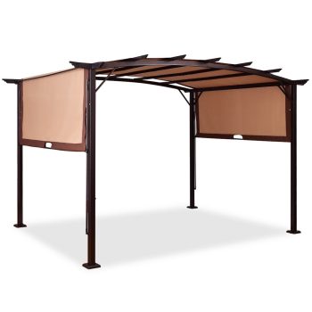 Gymax 12' x 9' Pergola Kit Metal Frame Gazebo Canopy Cover Patio Shelter