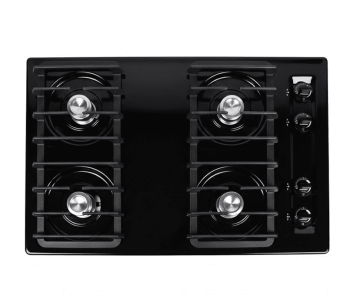 Summit 30 Inch Gas Cooktop, 4 Burners, Battery Start, Black - TNL05IP