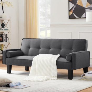 72" Convertible Loveseat Sofa Bed Sleeper Daybed,Modern Upholstered Folding Recliner,Small Futon Sofa for Living Room Apartment Office