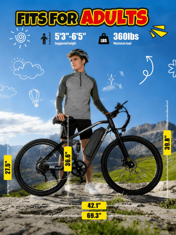 ESKUTE M200F Electric Bike for Adults, 27.5" Full Suspension Mountain E-Bike, 750W Motor 20 MPH, 48V 20.8Ah Up to 60 Miles Range, Step-Over Electric Bicycle, UL2849