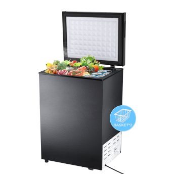 KNDKO 2.8 Cu. Ft. Chest Freezer, 7-Level Temperature Control, Two Removable Baskets, Adjustable Feet