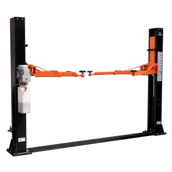LUXOAK 10000 lb 2 Post Car Lift, 4Hp Hydraulic Auto Truck Hoist, Adjustable Arms Dual-Point Safety for Home Garage 220V 60Hz 1PH, Black and Orange