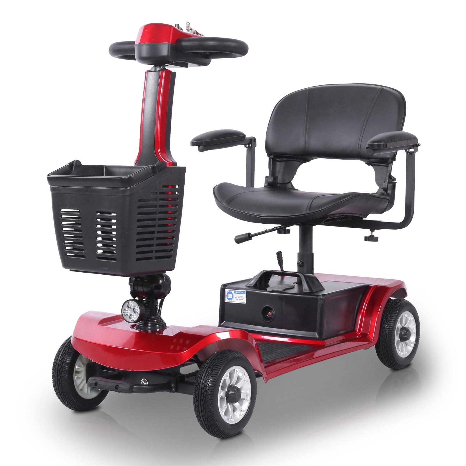 Electric Mobility Scooter, 4 Wheel Foldable Heavy-Duty Scooter for Adults & Seniors, 419 LB Capacity, 360° Swivel Seat, Storage Baskets, TSA Approved, for Indoor & Outdoor Travel