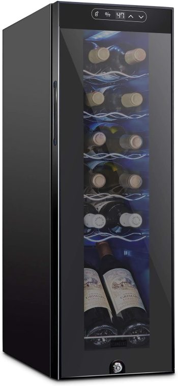 Schmecke 12-Bottle Wine Cooler - Compact Temperature-Controlled Storage for Red & White Wines
