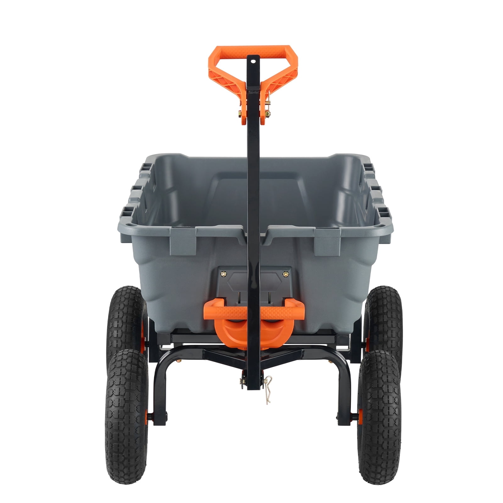 KFFKFF Durable Garden Cart with Poly Dump Design, Sturdy Steel Frame, Multi-Purpose Wagon with Easy-to-Use Handle, 6.48 cu.ft Capacity, 1200 lbs Load, 13-Inch Wheels