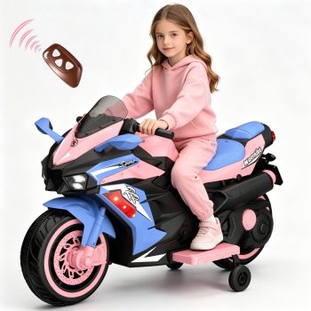HNH Kids Motorcycle with Remote Control, 12V Electric Motorcycle Ride on Toys for Toddler 3-6 Years Old