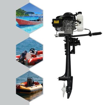 ToppiJoy 4 Stroke 3HP Outboard Motor, Inflatable Fishing Boat Engine with Air Cooling System, Heavy Duty Boat Engine Outboard Motor with CDI Ignition System