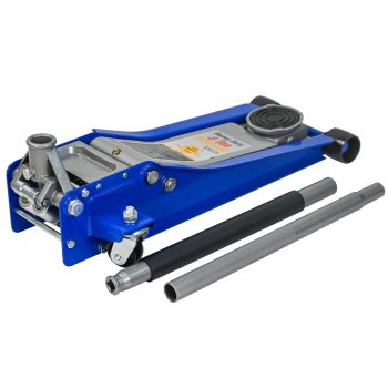3T Heavy Duty Horizontal Double Pump Floor Jack (without foot pedal),and Steel Racing Floor Jack with Dual Piston Quick Lift Pump,3 Ton (6,600 lb) Capacity,Blue&Silver