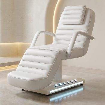 Advwin Electric Massage Table with LED Light & Foot Control, Adjustable Spa Bed for Tattoo, Waxing & Lash Extensions, Removable Headrest & Armrests