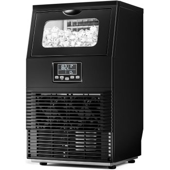 Commercial Ice Maker Machine,66Lbs/24H with 8Lbs Ice Storage Capacity,Stainless Steel Bulit-in Undercounter Freestanding Cube Ice Maker,Self-Cleaning,for Compact Cafe,Bar,Home Kitchen
