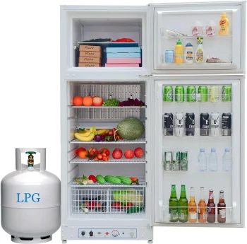 Smeta Top Freezer Propane Refrigerator 13.4 Cu ft Powered 110V/LPG Garage RV Cottages Use OffGrid