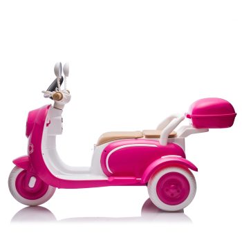 Joyracer 12V Kids Ride on Motorcycle, Two Seater Electric Ride on Toy with Dual Motors, Bluetooth Music, USB Port, LED Headlight, Flip Rear Adult Seat, Large Storage Trunk