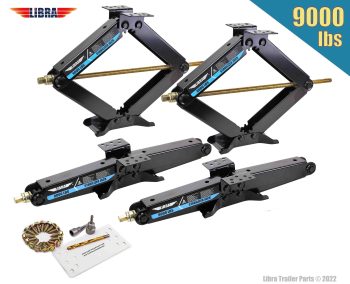 Libra 9000 lb Heavy Duty 24" RV Trailer Stabilizer Leveling Scissor Jacks w/Dual power Drill Sockets & Installation Kit- Set of 4