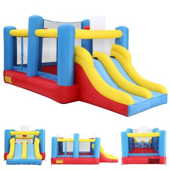 Sailvan Inflatable Bounce House, Indoor/Outdoor Bouncy House with Inflatable Dual Tunnels, Large Slide Climbing Bounce Area Castle for Party