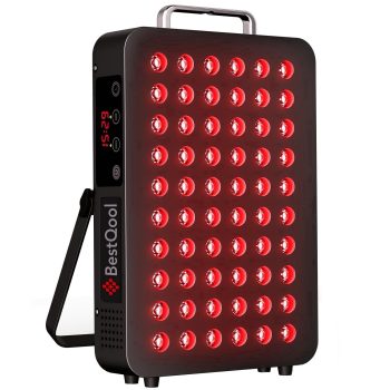 BestQool Red Light Therapy Panel, 660nm & 850nm Dual Chip 60 LED, Tabletop or Hanging Setup Infrared Device for Home Use, 105W