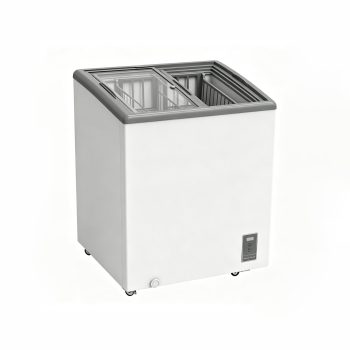 5.1 Cu. Ft. Commercial Display Chest Freezer, Inverter Energy-Saving Ice Cream Freezer with Sliding Low-E Glass Door, Digital Temperature Control, Lock & Casters, -22 F to 50 F