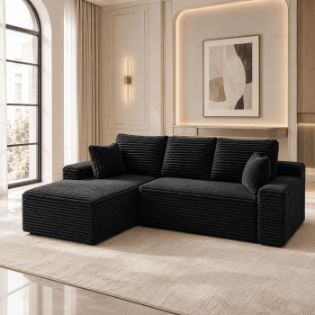 104" Boneless Cloud Sectional Couch with L Shape Chaise, Modern Corduroy Modular Sofa with Deep Seat for Living Room, No Assembly Required (, Facing Chaise)