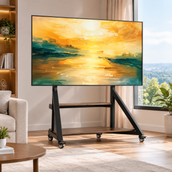 Large Mobile TV Floor Stand with Wheels for 65 75 85 86 90 100 inch