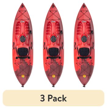 (3 pack) Lifetime Tamarack Angler 10 ft Sit-On-Top Fishing Kayak, Volcano Fusion (91340)