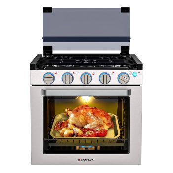 CAMPLUX 21 in. RV Propane Gas Range Oven with 3 Burners Cooktop, Propane Stove Oven Combo 28,100 BTU/Hr
