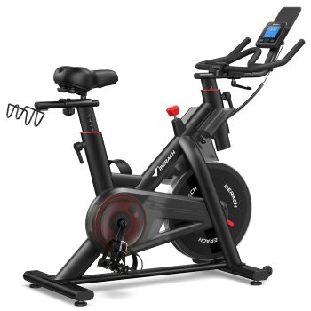 MERACH Exercise Bike with Self-Generating Power, 16-Level Electric Magnetic Resistance, 40LBS Flywheel, Bluetooth App Control, 350LBS Capacity Indoor Cycling Bike with Adjustable Seat & Handlebars