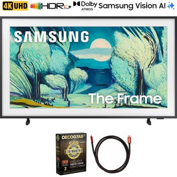 Restored Samsung QN65LS03FAFXZA 65 inch The Frame LS03FA QLED 4K Art Mode Vision AI Smart TV 2025 Bundle with 6FT HDMI 2.0 Cable and CPS Exclusive 26 Month Protection Pack