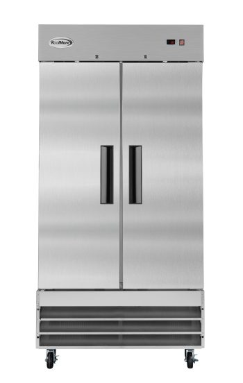 KoolMore 39 in. Commercial Stainless Steel 2-Door Reach-In Freezer, 35 cu. ft.