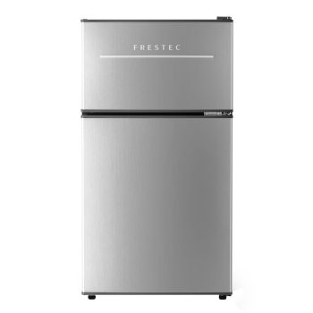 Frestec 3.2 Cu. Ft. Double-Door Compact Refrigerator with Freezer, Adjustable Thermostat, Quiet Mini Fridge for Dorm, Office, Bedroom