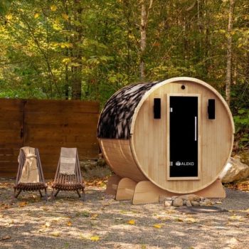 Liatris Red Cedar Barrel Sauna with Panoramic Window 68 Person