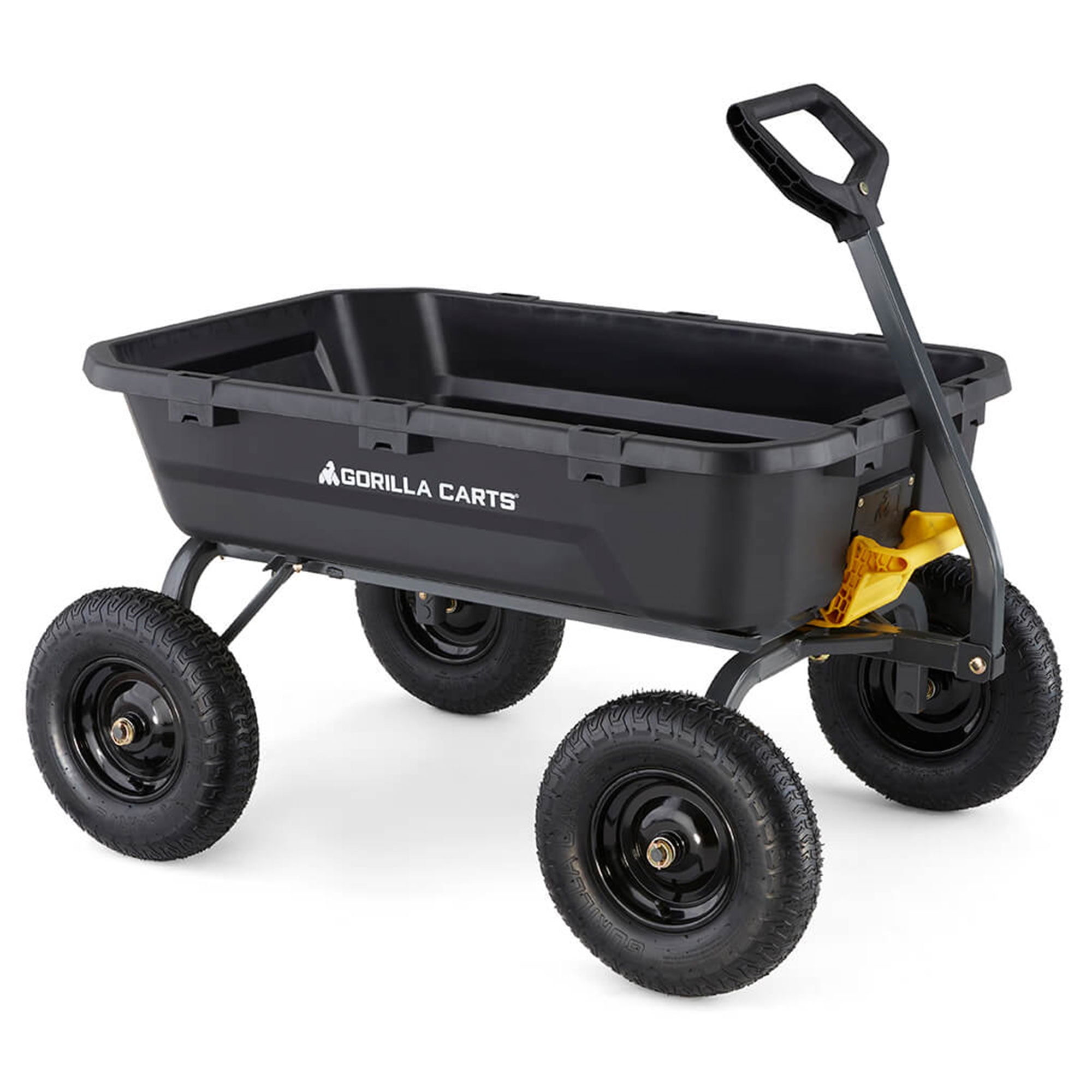 Gorilla Carts 12 cu ft Poly Yard Dump Cart - 1600 lb Capacity - Black