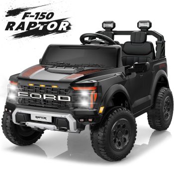 iYofe 24V 2 Seater Ford F150 Raptor Powered Ride on Toys Truck, Electric Ride on Cars with Remote Control for Kids, 4 Wheels Spring Suspension