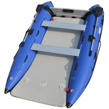 BRIS Inflatable Catamaran 11 ft Dinghy Mini Cat Boat with Foot Pump, Repair Kit