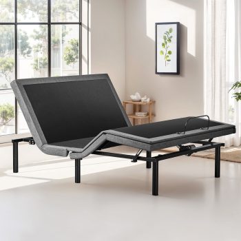 KPUY Adjustable Bed Frame, Ergonomic Electric Bed Base with Wireless Remote and 2 USB Ports, Head and Foot Incline, Anti-Snore Zero Gravity Bed, Easy Assembly, Twin XL