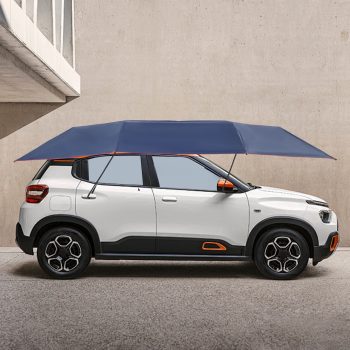 Semi-Automatic Car Tent, 12.8×6.7ft Portable Removable Carport, Hydraulic Folding Car Awning Sun Protection Cover for Sedan, Hatchback & SUV