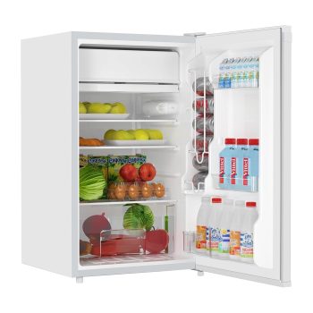 M optimized Mini Fridge with Freezer, 4.3 Cu.Ft Single Door Refrigerator whit 7 Settings Temperature Adjustable and 3 Removeble Shelves, Low Noise, Refrigerator for Home, Office, Dorm, Garage or RV