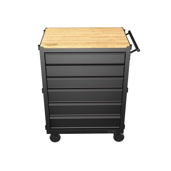 Hyper Tough Hyper Stack 27-Inch 6-Drawer Rolling Tool Cabinet, Black Steel Garage Tool Storage Chest
