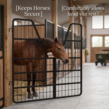 Heavy-Duty Steel Livestock Gate with Thick Powder Coating Easy-Assembly Two-Way Barn Door for Horse Stables & Farms