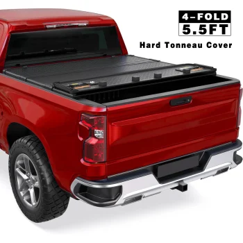 5.5FT Hard Tonneau Cover 4-Fold For 2015-2026 Ford F150 F-150 Truck Bed Cover