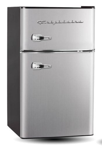 Frigidaire 3.1 Cu. ft. Retro Refrigerator with Freezer Compartment, 2-Door Compact Fridge, Platinum