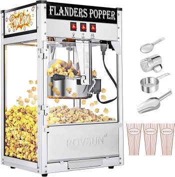 ROVSUN Bar Style Popcorn Machine w/ 8 Ounce Kettle for Home Movie Theater