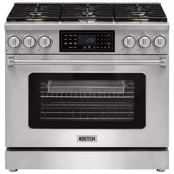 36" Professional Propane Gas Range with Tilt Touch Control Panel, 6.2 cu ft True Convection Oven, 6 Burners Cooktop, Air Fry, Self-Clean ()