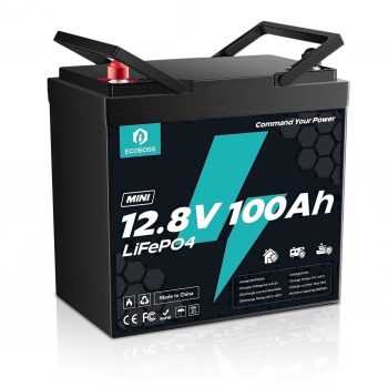 ECOBOSS 12V 100Ah Mini Lithium Battery, Group 24 Deep Cycle with 120A Smart BMS, Low-Temp Cutoff for RV, Boat & Solar